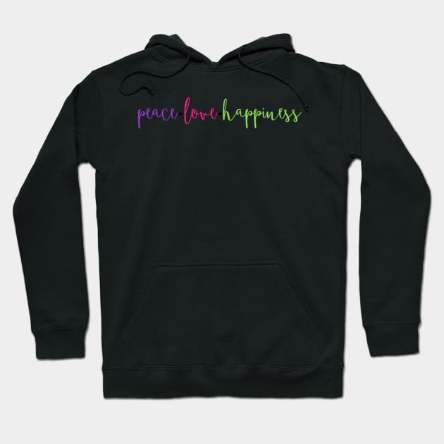 peace love happiness Hoodie by wahmsha